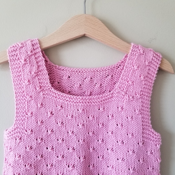 NEW Hand Knitted 2-3 Years old Sleeves Summer Tank Top - Picture 2 of 4